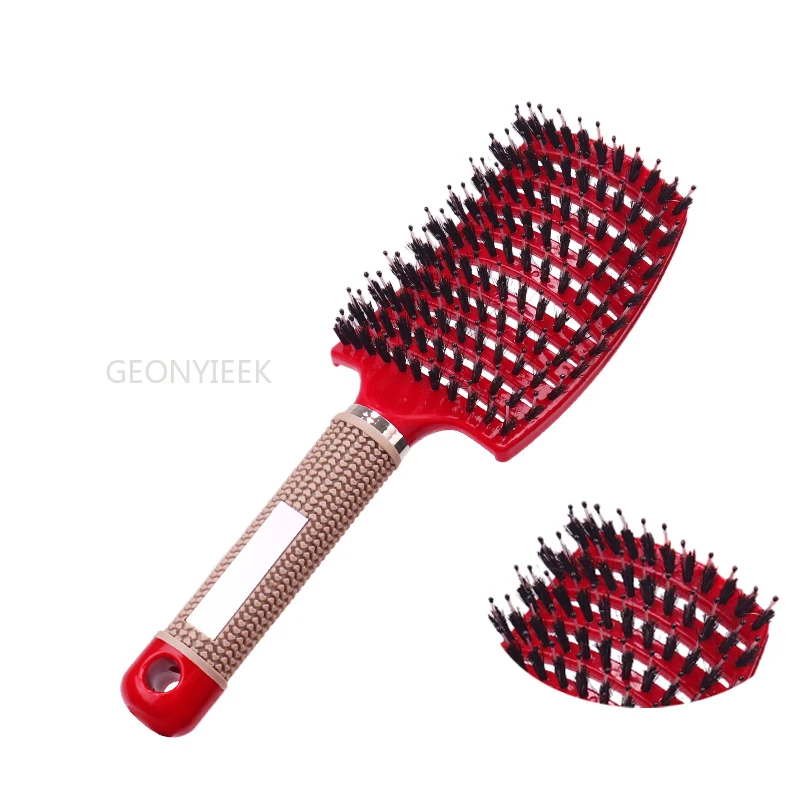 Расческа для массажа кожи головы щетка из щетины и нейлона женщин влажные