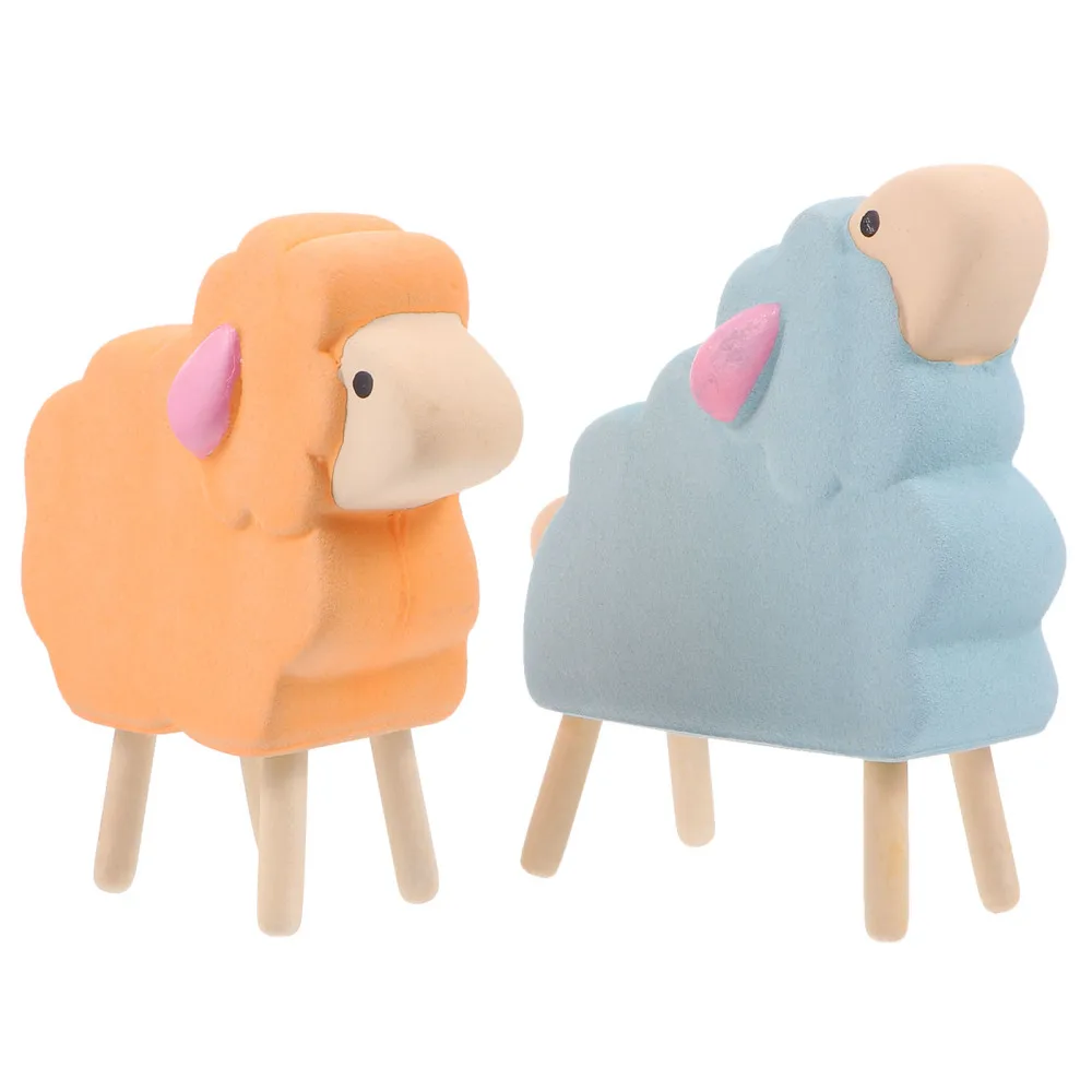 

2pcs/Set Creative Ceramic Animal Ornament Desktop Ornament Ceramic Sheep Craft