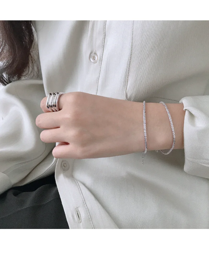 SHANICE Genuine 925 Sterling Silver Chain Punk Temperament small star cauliflower Bracelets for Women Fashion Simple Wrist