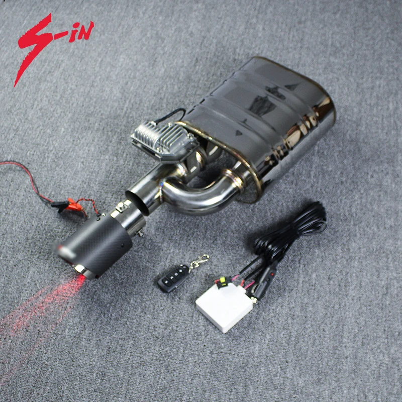 

Best-selling SS304 One in One out Electric Valved Exhaust Muffler