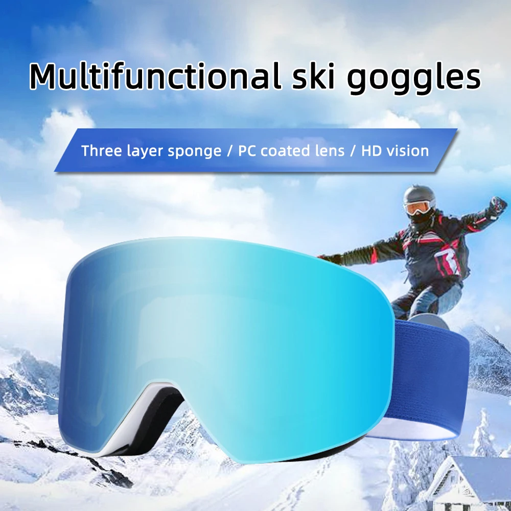 New Double-layer Anti-fog Ski Goggles for Men and Women Magnetic Ski Goggles Cylindrical Ski Goggles Outdoor Goggles