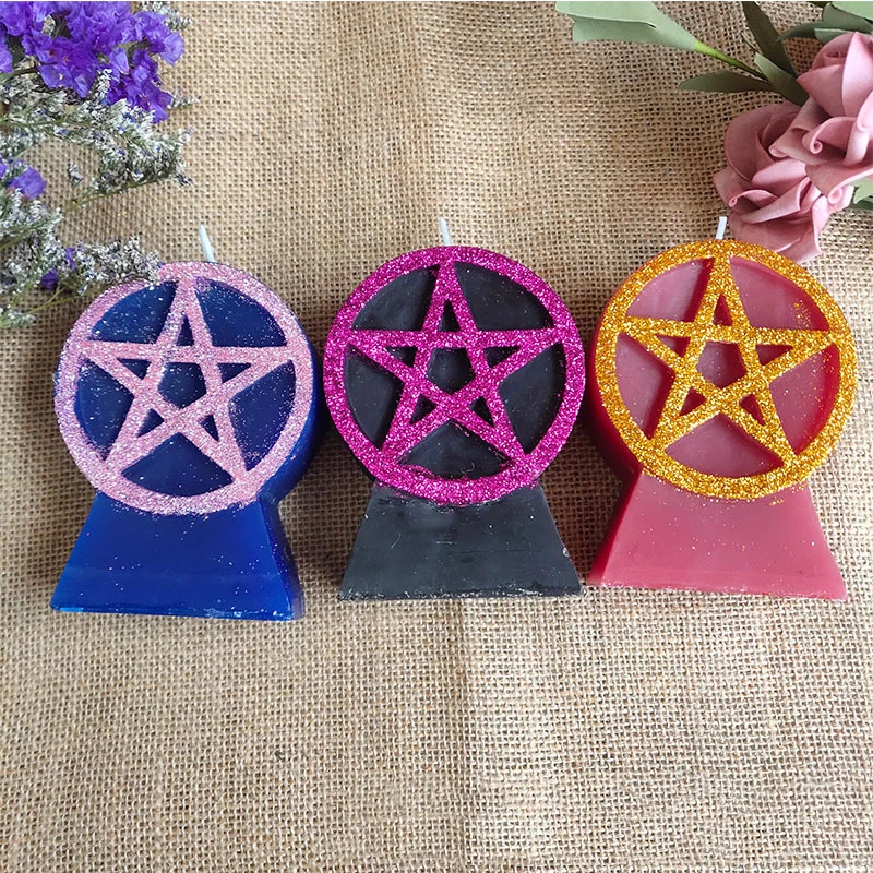 

Pentagram Wishing Candle Change Destiny Energy Boosting Tarot Astrology Candle Religious Magic Ritual Candle Votive Ornaments