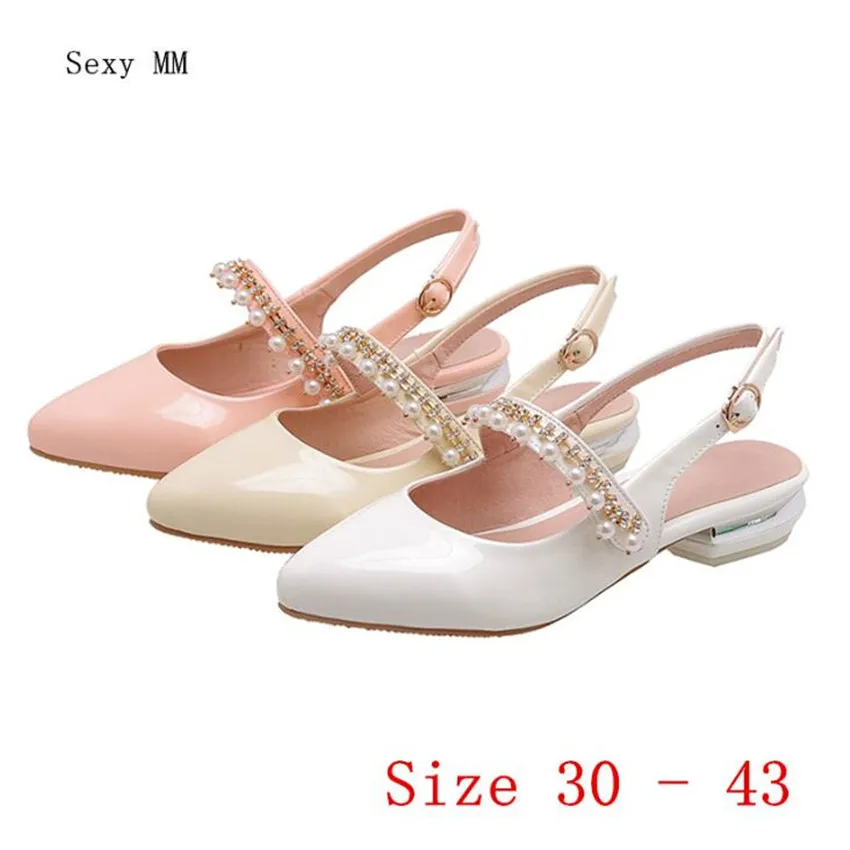 

Low High Heels Women Pumps Girl Low High Heel Shoes Mary Janes Woman Shoes Kitten Heels Small Plus Size 30 31 32 33 -40 41 42 43