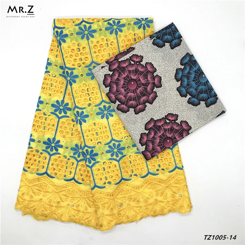 Mr.Z 2019 Latest Swiss Voile Lace Cloth Material Embroidery High Quality African 100% Cotton Printed Real Dutch Wax Fabric |