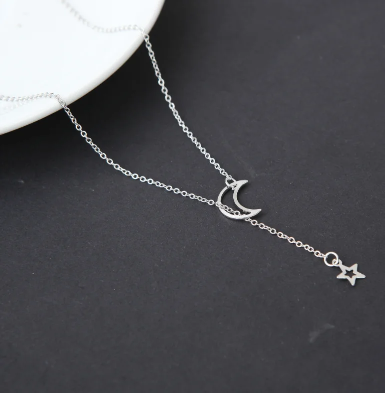 

12pcs Fashion Simple Moon Star Necklace Clavicle Necklace Women Jewelry