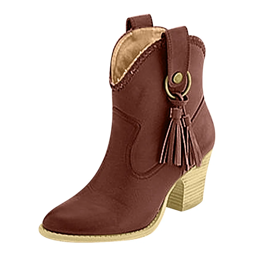 JAYCOSIN; коллекция года; женские ботильоны на высоком квадратном каблуке; botas zapatos mujer; кожаная зимняя обувь в стиле ретро; ботинки размера плюс; ковбойские ботинки