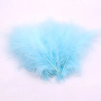 light blue 50pcs 4-7 дюймов 10-16 см перья индейки Марабу пышное свадебное платье DIY ювелирные украшения декоративные аксессуары перья 50 шт - Цвет: light blue 50pcs