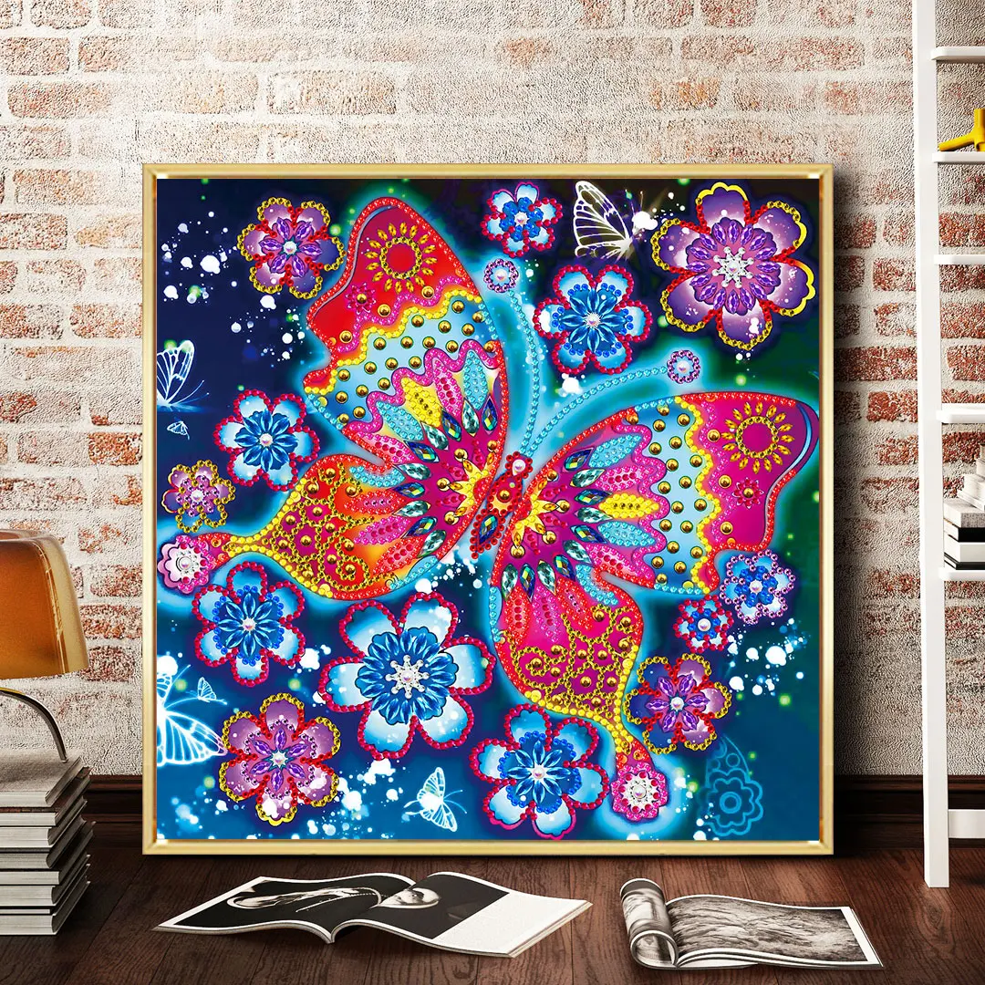 

5D Luminous Diamond Painting Butterfly Night Animal Kits for Adults Kids Glow in The Dark Beads Diamond Art Painting Pictures