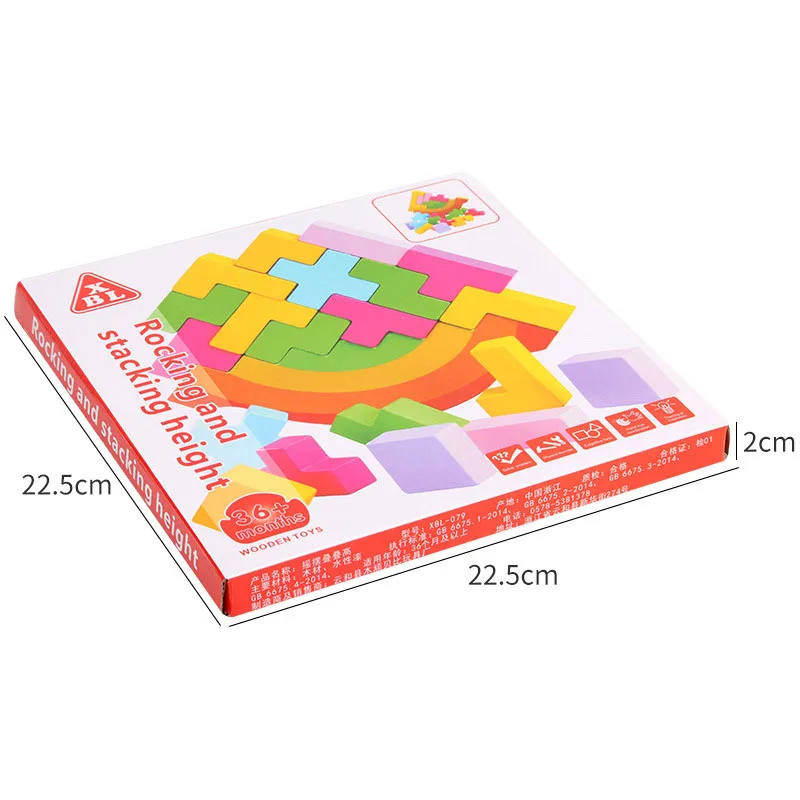 

Children Montessori Wooden Toys Balance Blocks Board Games Toy Dinosaur Educational Stacking High Building Block Wood Toy Boys
