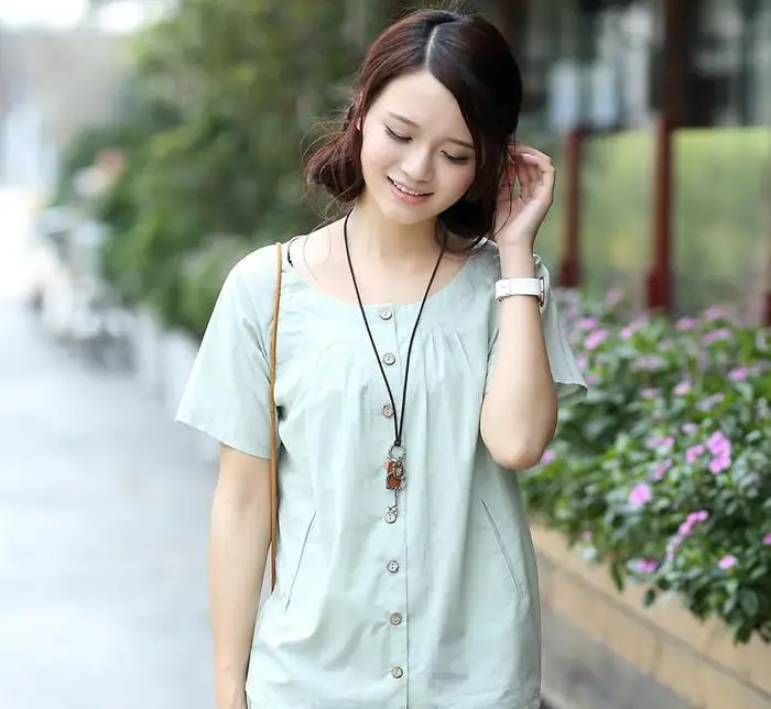 

Summer 2020 blue short sleeve t shirt Women Top Garment