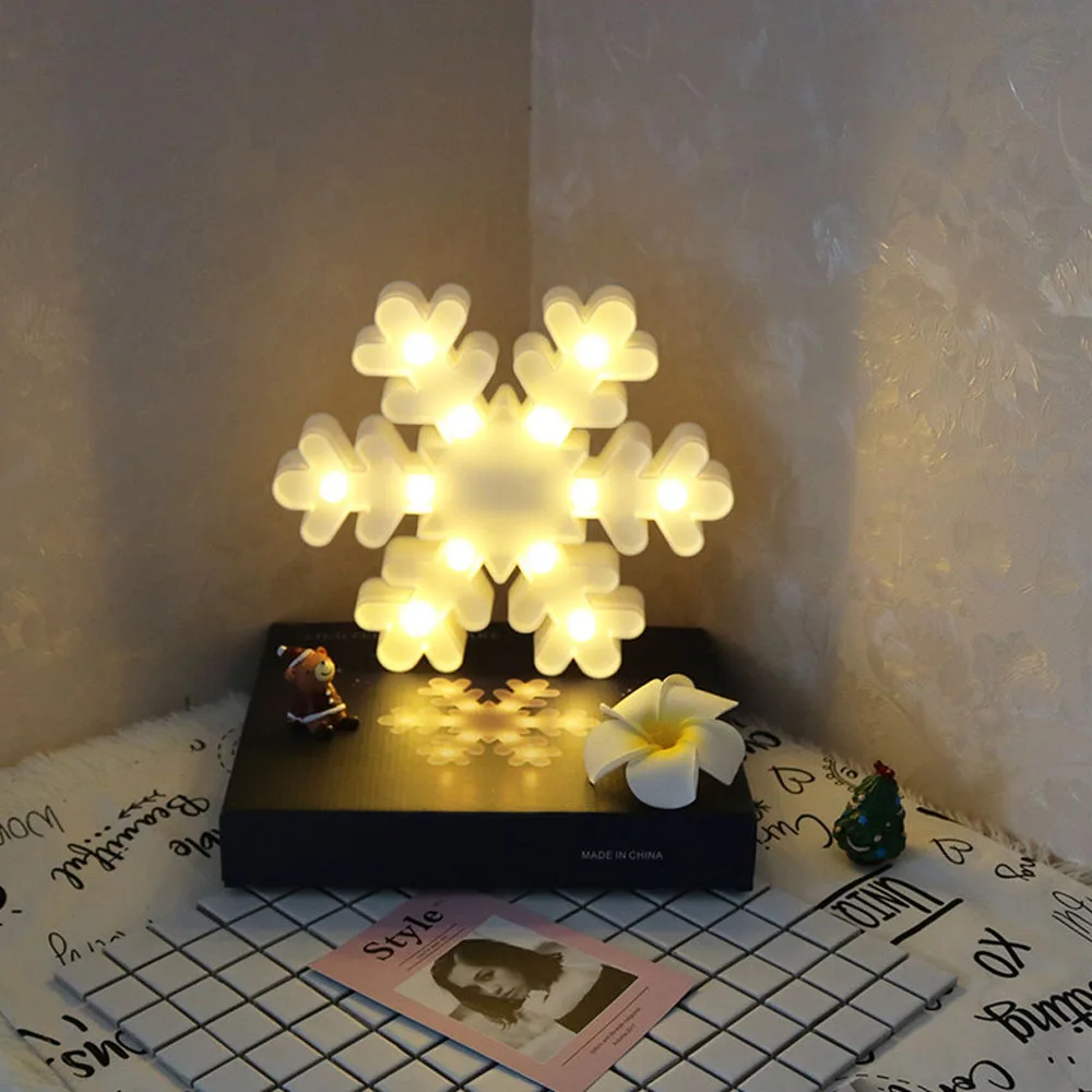 СВЕТОДИОДНЫЙ ночник в виде снежинки светящийся темноте 3D вечерние украшения для