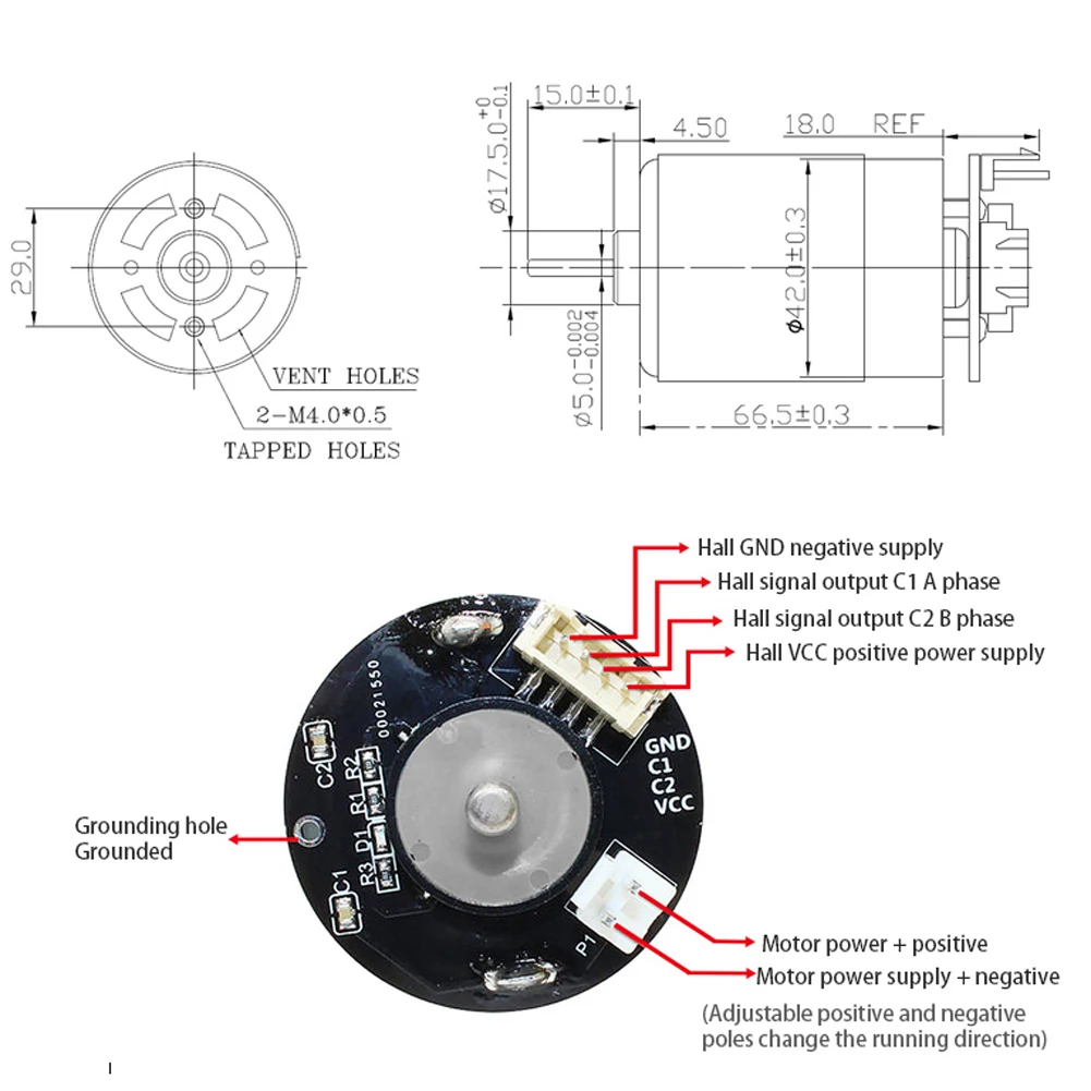 CHR-775S Магнитный Holzer Encoder двигатель постоянного тока 24В 8000 об/мин Робот Мотор для