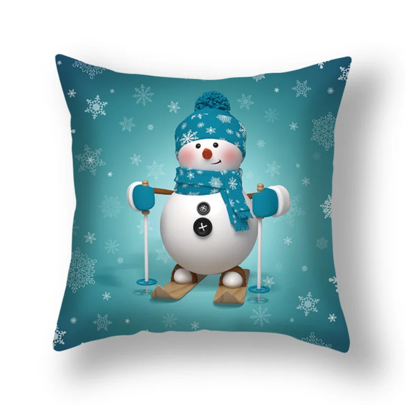 

45cm Merry Christmas Cushion Cover Pillowcase 2020 Christmas Decorations For Home Xmas Noel Ornament Happy New Year 2021