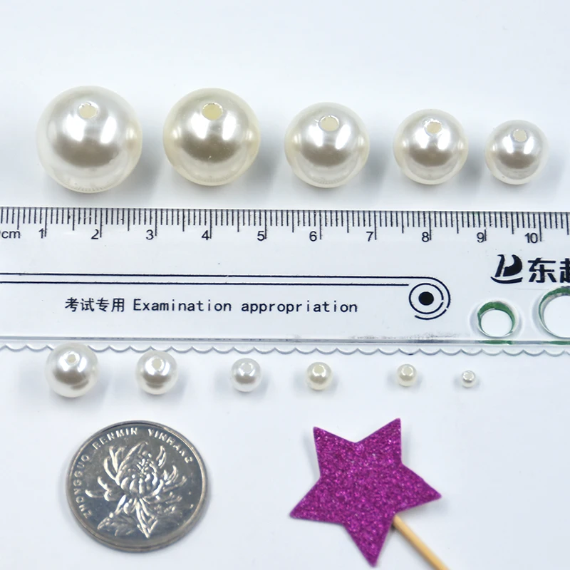 Разноцветные бусины белого цвета и слоновой кости имитация жемчуга для одежды DIY