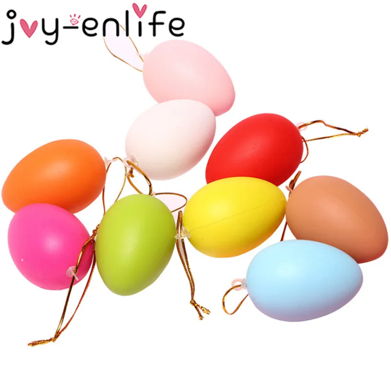 12 шт. 4*6 см пластиковые пасхальные яйца подвесное украшение для дома дети DIY