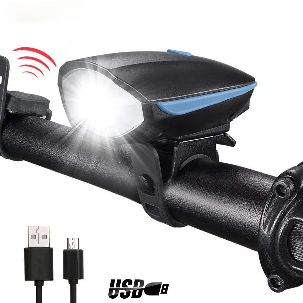 

Bicycle Bell USB Charging Flashlight Bike Horn Light Headlight Cycling Multifunction Ultra Bright Electric 120db Horn Bell