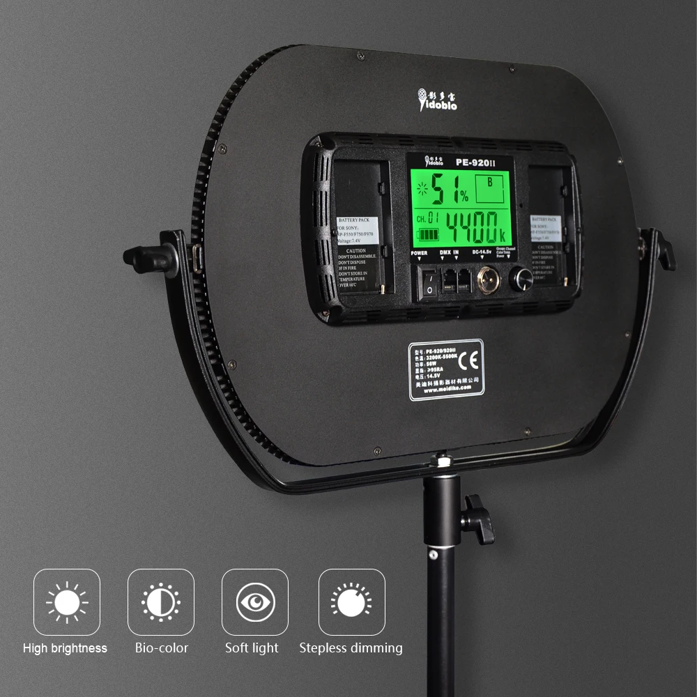 Idoblo PE-920II двухцветная ультра тонкий непрерывное мягкий светодиодный фон для фотосъемки освещение Панель 2,4G Беспроводной дистанционного Управление студийная лампа DHL