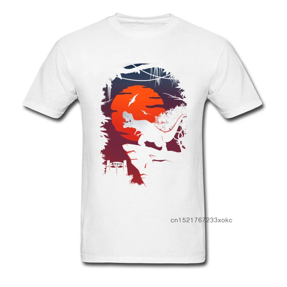 2018 футболка Дино Парк закат мужские топы с тираннозавром Рексом летние футболки
