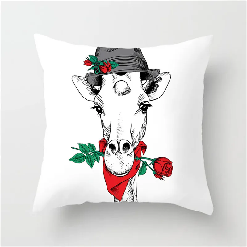 

Nanacoba Cute Dog Cat Photo Pillowcase Funny Pet Animal Cushion Cover Home Decorative Square Pillows Covers for Sofa Short Plush