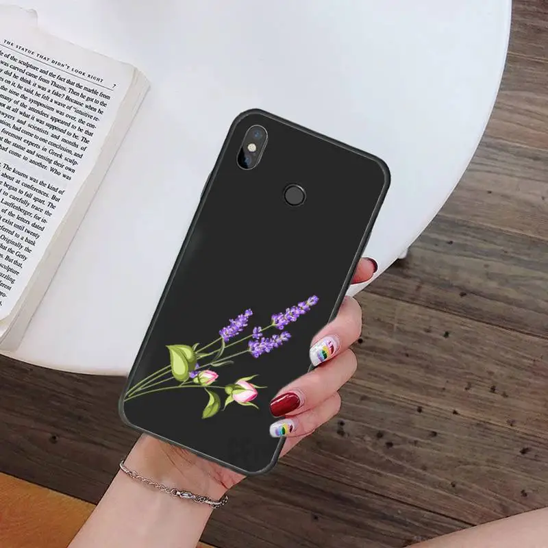 

Simple Lavender Purple Flowers Phone Case For Xiaomi Redmi mi note max 3 5 6 8 9 10 t S SE lite pro Soft Silicone Cover Funda