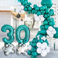 67pcs blue foil number balloon set kids birthday wedding digital balloons 30 40 50 60 birthday party decoration adult