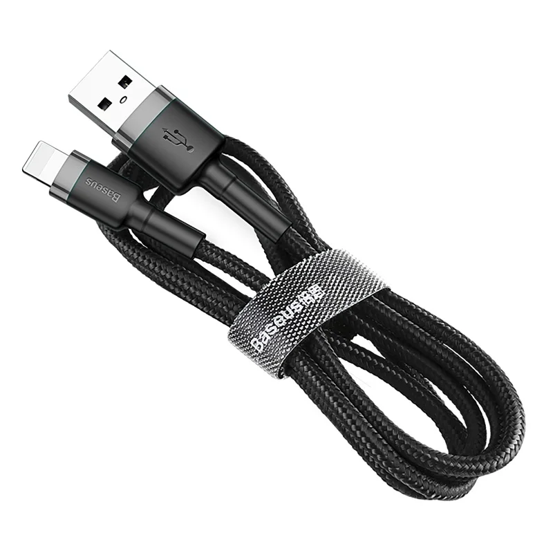 Baseus Освещение USB кабель для iPhone Xs Max Xr X S 2.4A кабель передачи данных для быстрой зарядки для iPhone 8 7 6 iPad мобильный телефон зарядное устройство Шнур - Цвет: Gray Black