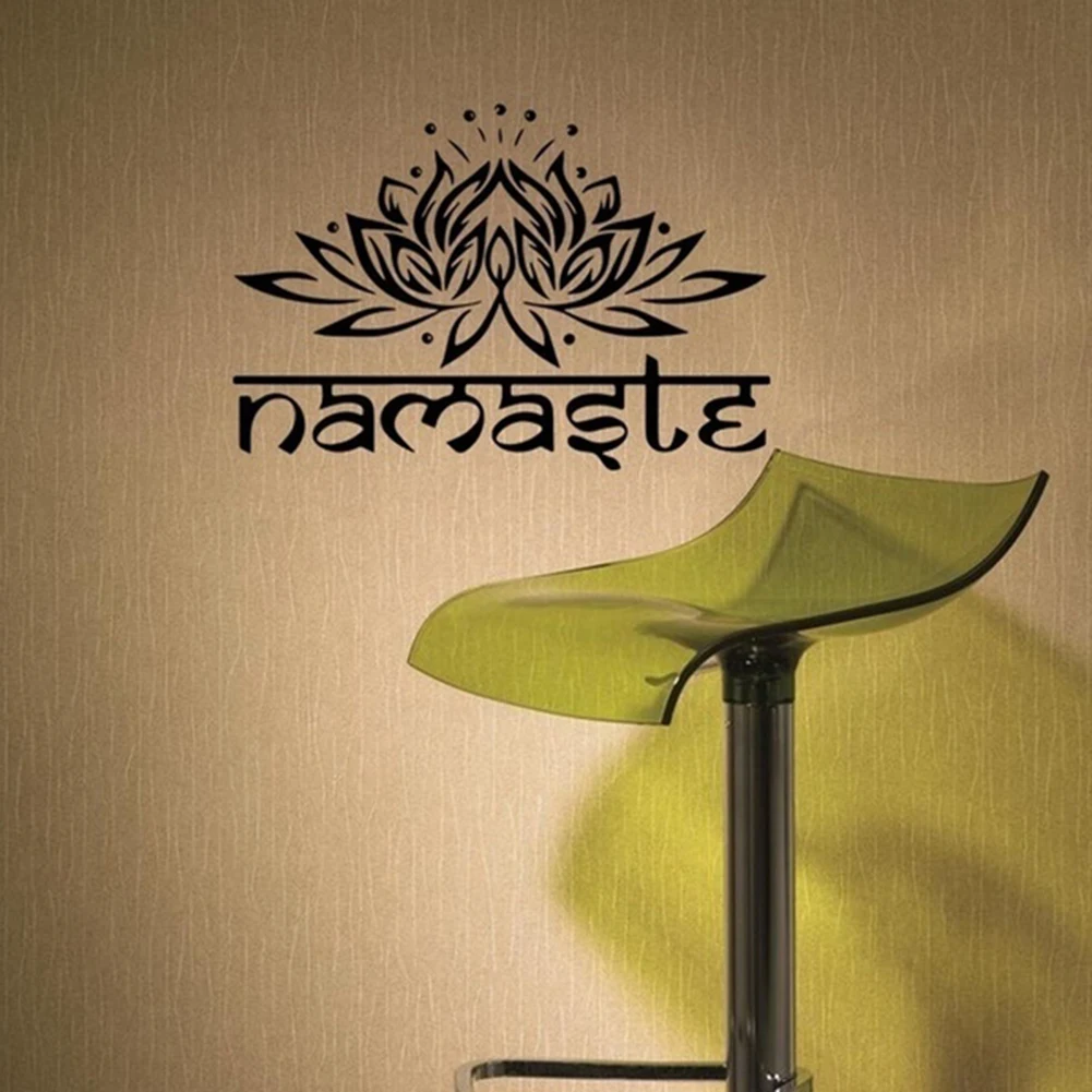 new fashion Indian Religion Namaste Lotus Living Room Bedroom Wallpapers Decals Home Decors Indian& Lotus Design stickers