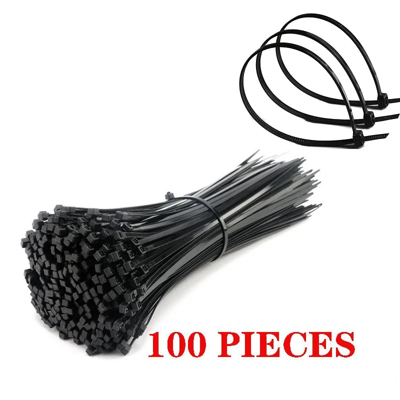 

100pcs/bag cable tie Self-locking plastic nylon tie White Organiser Fasten Cable Wire Cable Zip Ties