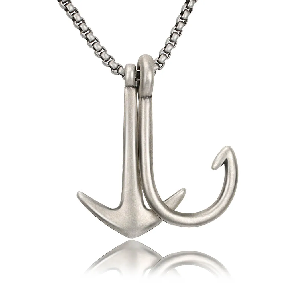 

BOFEE Maori Fishhook Necklace Pendant Stainless Steel Gothic Chocker Handmade Personalized Metal Fashion Jewelry Gift Women Men
