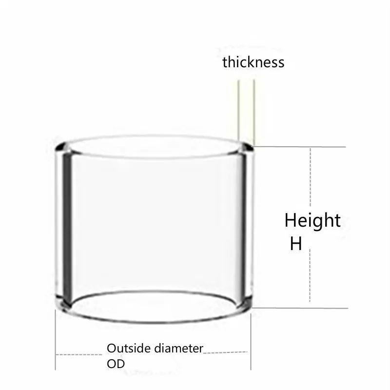 

e-cig Atomizer GLASS Tube TANK Tubular glass customization Remark model or size (OD ID T h) ABCD