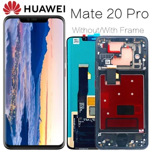 original 6 39 display with frame fingerprint replacement for huawei mate 20 pro lcd touch screen lya l29 digitizer assembly free global shipping