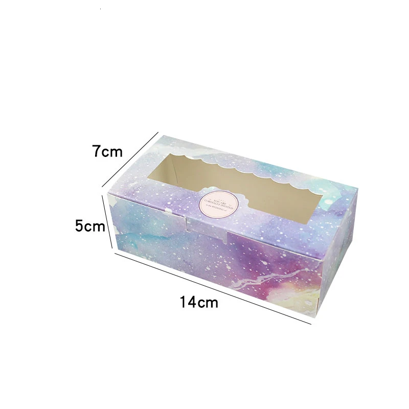 S1 50PCS Paper Gift Box With Window Wedding Party Favors Galaxy Gift Wedding Box Cake Food Packaging Candy Cookies Cupcake Star - Цвет: S1