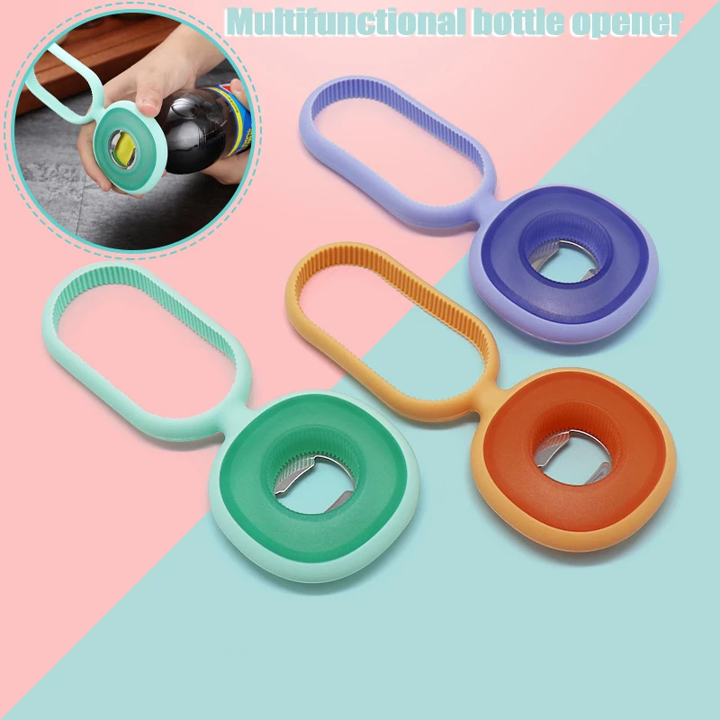

New 3-in-1 Bottle Opener Silicone Multifunction Can Lid Remover Increase Friction for Easy Grip for Twist Off Lid Jar