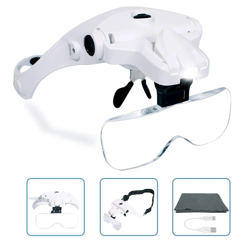 Hands Free оголовье nifying Glass Usb зарядное устройство с Led светильник ювелирные изделия
