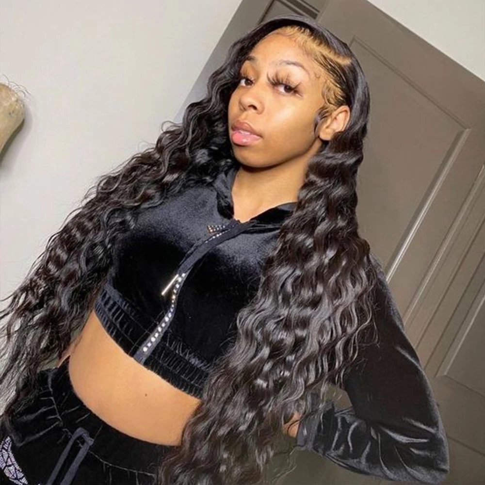 Парик из волнистых волос Huamn предварительно выщипанные HD влажные и вьющиеся