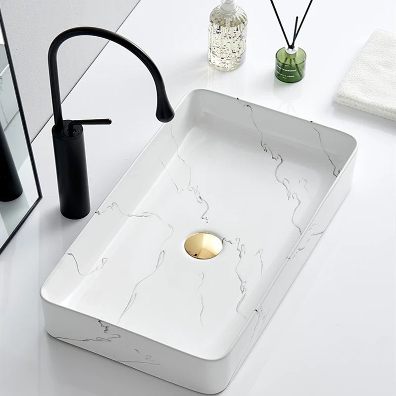 Скандинавская столешница раковина для рук Jazz овальная белая керамическая