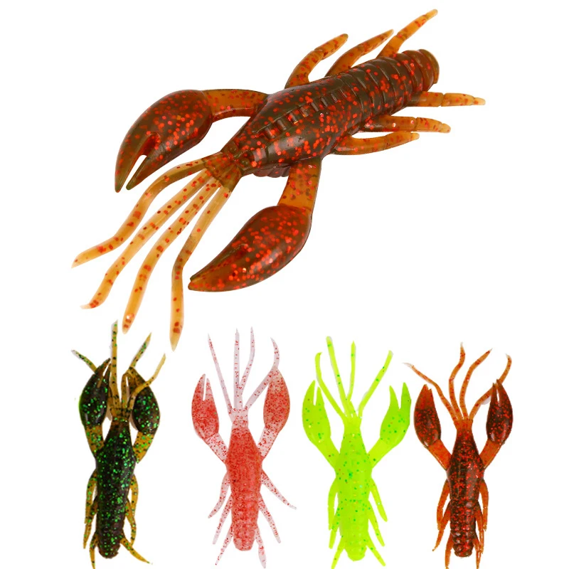 6 шт./лот Мягкая приманка креветки среднего размера 8 5 см/5 7 г силиконовая