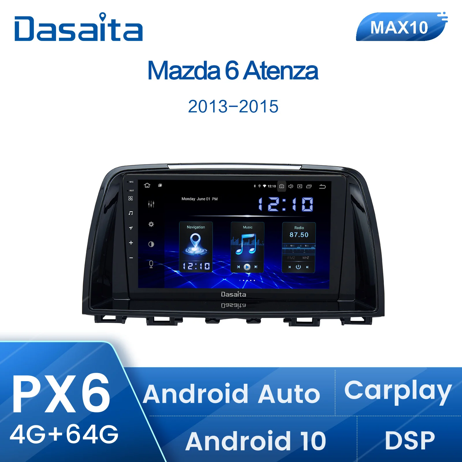 

Автомобильный мультимедийный плеер Dasaita TDA7850, автомобильный мультимедийный плеер 9 дюймов на Android с GPS для Mazda 6 Atenza 2013, 2014, 2015, 2016, 2017, BT5.0