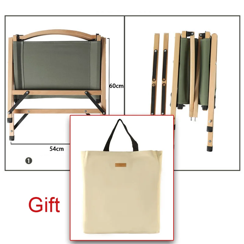 Складной стул из массива дерева ультралегкий портативный для кемпинга и пикника