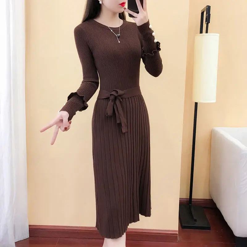 

Dress for women casual thickening long sleeve Winter dress for girs fashion Brief dress plus size casual cold dresses tops