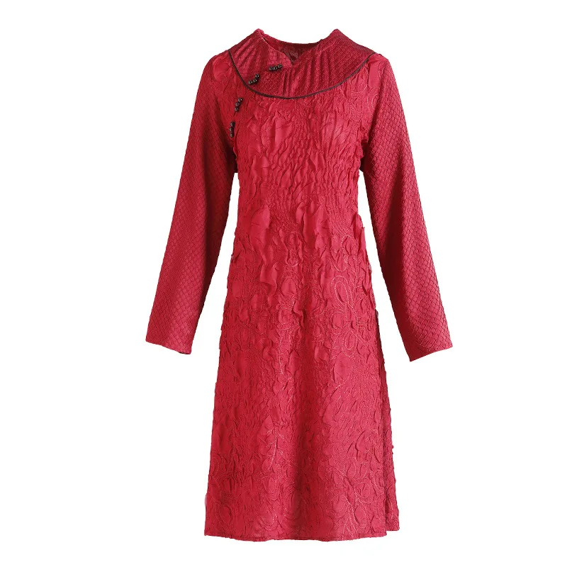 

Chinese Style Retro Cheongsam Improved Dress Spring 2021 New Women's Pleated Dresses