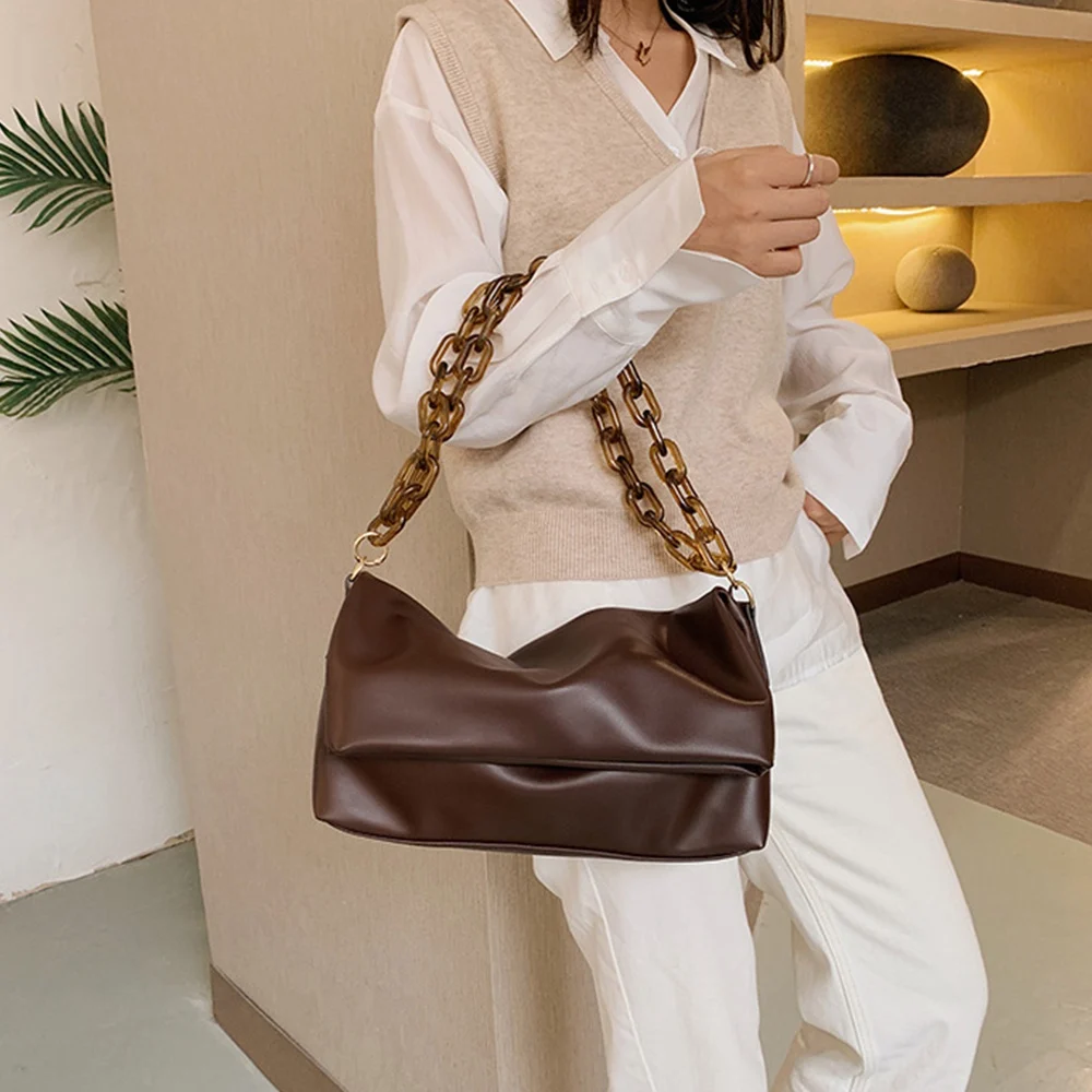 Сумки через плечо из искусственной кожи на цепочке для женщин сумки женские