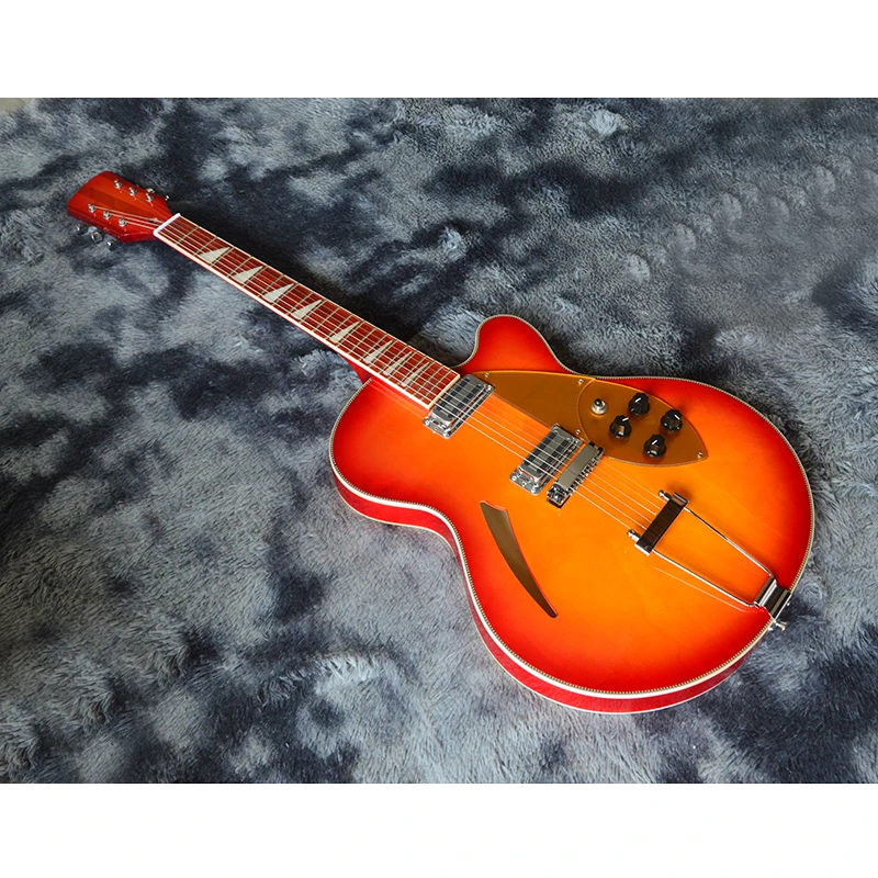 

Semi hollow guitar, jazz electric guitar, mahogany fingerboard, feel comfortable, sound beautiful, free delivery home