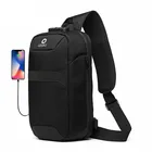 Нагрудная сумка OZUKO мужская с защитой от кражи, водонепроницаемый мессенджер на ремне с USB-зарядкой, сумочка-слинг для коротких поездок