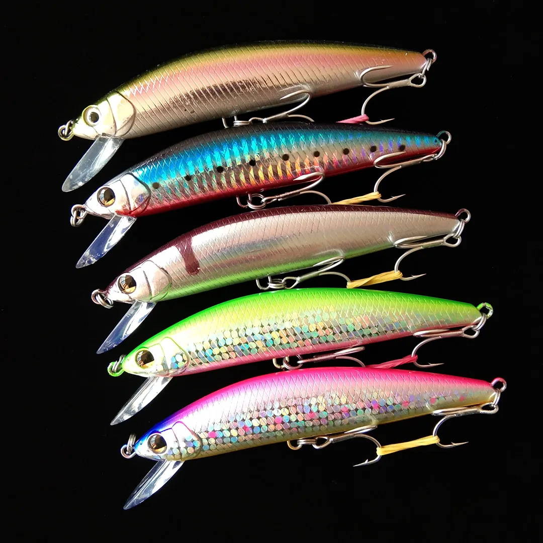 Swolfy 5 шт. тонущие приманки Minnow 12 см 40 г Морская рыбалка Приманки 3D глаза Пластиковые жесткие приманки Джеркбейт искусственные рыболовные воблеры