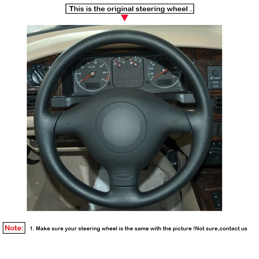 Черный ПУ Искусственная кожа Чехол рулевого колеса автомобиля для Volkswagen VW Golf 4 (MK4)