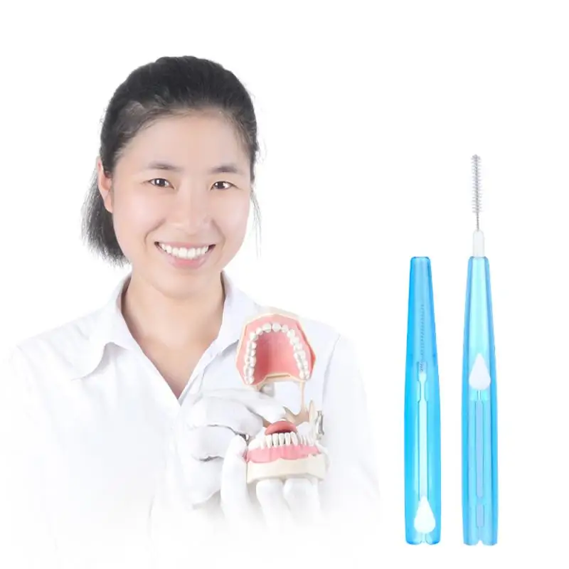 10 шт./кор. автономные прямые Ортодонтическая щеточка для ухода за межзубным