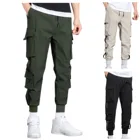 Брюки-карго мужские свободного кроя, спортивные бриджи, повседневные брюки, уличная одежда, брюки-султанки с лентами и карманами