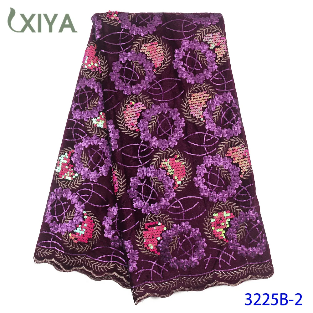 Королевский синий африканские блестки ткани бархатное кружево