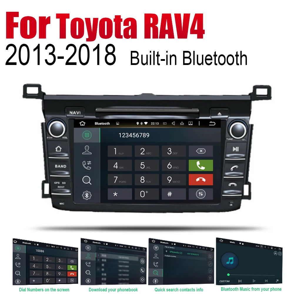 Автомобильные аксессуары для Toyota RAV4 2013 ~ 2018 2din Android мультимедийный DVD-плеер